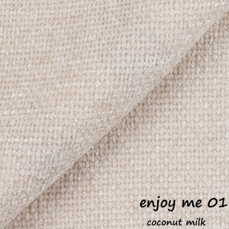 Zbliżenie na tkaninę strukturalną Enjoy Me w kolorze 01 – subtelny odcień, pasujący do nowoczesnych wnętrz ewoodland.pl