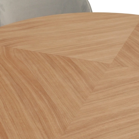Blat stołu LISA DD1cz naturalnym fornirem dębowym – zbliżenie na usłojenie | ewoodland.pl
