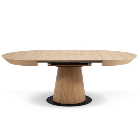 Stół okrągły ELEN 130 cm rozłożony – widok z przodu | ewoodland.pl