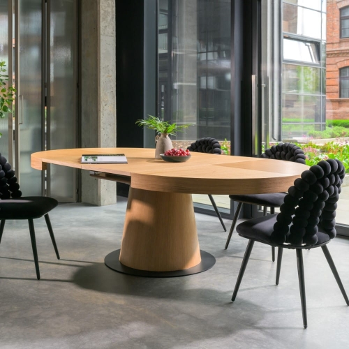 Przejdź do produktu Stół okrągły Elen II 120-230 cm , rozkładany komfort i elegancka forma