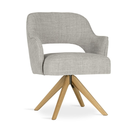 Krzesło obrotowe tapicerowane MERCY SUPREME WOOD - widok profilowy ewoodland.pl