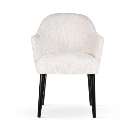 Krzesło do jadalni LEA SUPREME tapicerowane na drewnianych nogach, widok z przodu Sopot ewoodland.pl