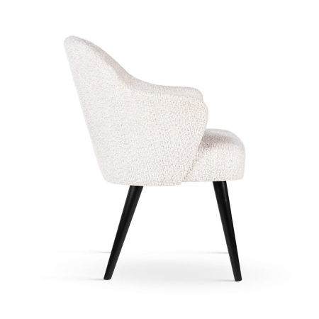 Krzesło do jadalni LEA SUPREME tapicerowane na drewnianych nogach, widok boczny Sopot ewoodland.pl