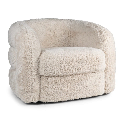 Przejdź do produktu Fotel tapicerowany DUFFY obrotowy – tkanina Fluffy wsparta komfortem użytkowym