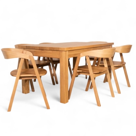 Stół klasyczny Gretha 160-240 dąb - z 6 krzesłami Hugo ewoodland.pl