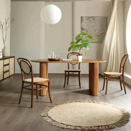 Okrągły stół Duomo z litego dębu, owalny