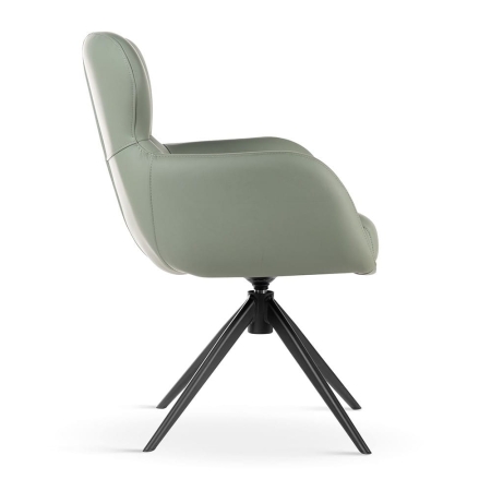 Krzesło obrotowe ze skóry naturalnej kolor jadeitowy  ewoodland.pl