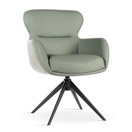 Krzesło obrotowe ze skóry naturalnej kolor jadeitowy ewoodland.pl