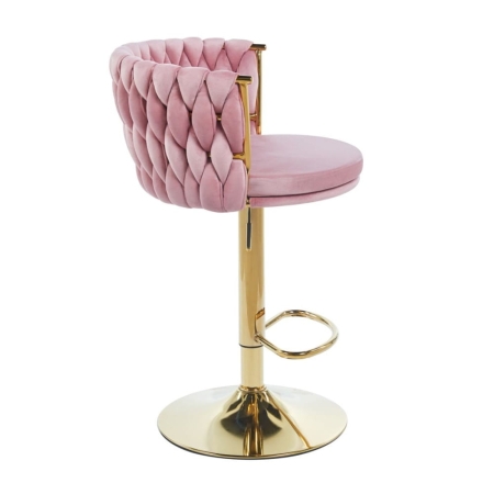 Hoker ROSSE PUMP z regulacją wysokości różowy velvet ewoodland.pl - bok.