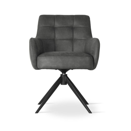 Krzesło obrotowe tapicerowane MATERO kolor antracytowy - widok przodu ewoodland.pl