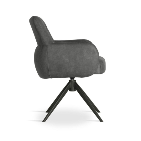 Krzesło obrotowe tapicerowane MATERO kolor antracytowy - widok boku ewoodland.pl
