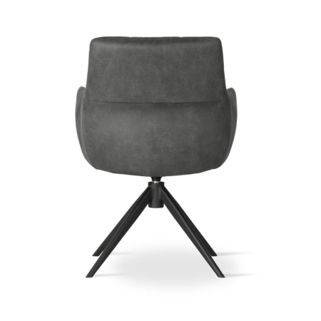Krzesło obrotowe tapicerowane MATERO kolor antracytowy - widok z tyłu ewoodland.pl