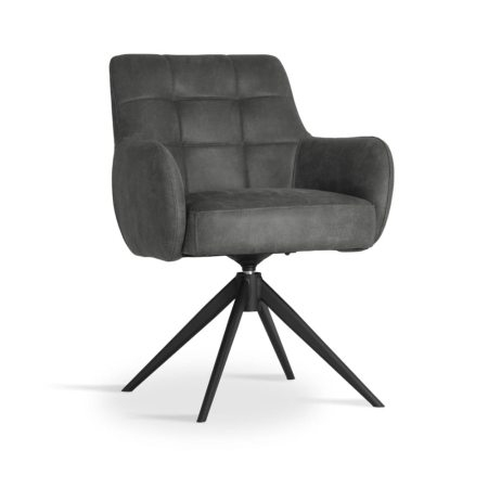 Krzesło obrotowe tapicerowane MATERO kolor antracytowy - widok frontalny ewoodland.pl