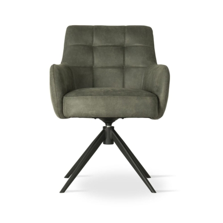 Krzesło obrotowe tapicerowane MATERO kolor leśny zielony - widok z przodu ewoodland.pl