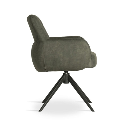 Krzesło obrotowe tapicerowane MATERO kolor leśny zielony - widok boku ewoodland.pl