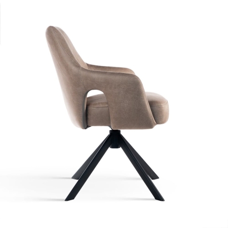 Krzesło obrotowe VESPER brązowe bok ewoodland.pl