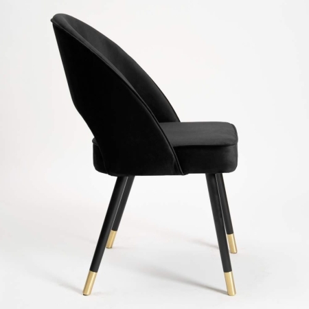 Krzesło tapicerowane PONTE PLUS ze złotymi capsami – widok boczny ewoodland.pl