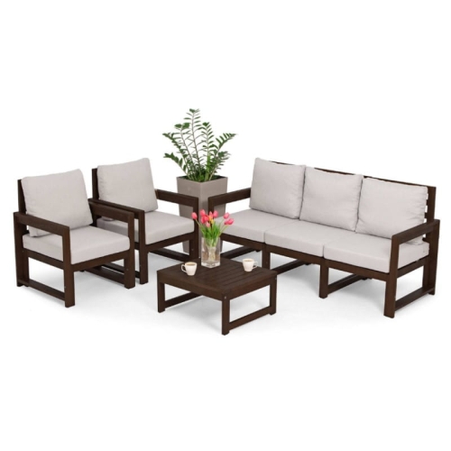 Przejdź do produktu Zestaw drewnianych mebli ogrodowych MALTA dla 5 osób kolor ciemny brąz