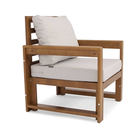 Drewniany fotel do ogrodu MALTA kolor jasny brąz ewoodland.pl