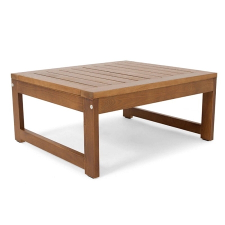 Drewniany stolik kawowy do ogrodu MALTA kolor jasny brąz ewoodland.pl