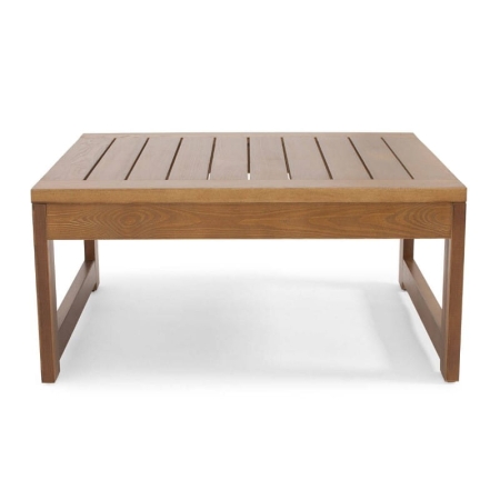 Drewniany stolik kawowy do ogrodu MALTA kolor jasny brąz ewoodland.pl