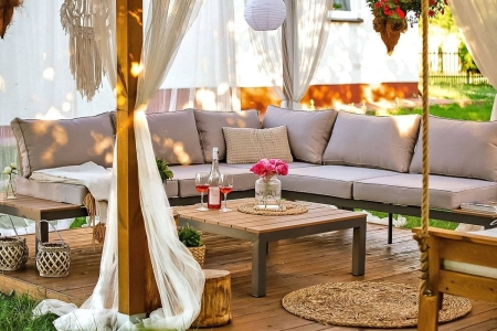 Narożnik ogrodowy aluminiowy ze stolikiem i poduchami BALI ewoodland.pl Gdańsk