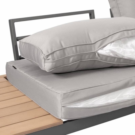 Narożnik ogrodowy aluminiowy ze stolikiem i poduchami BALI ewoodland.pl Gdańsk