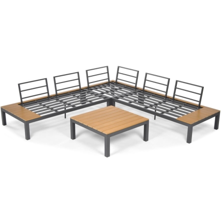 Narożnik ogrodowy aluminiowy ze stolikiem i poduchami BALI ewoodland.pl Gdańsk