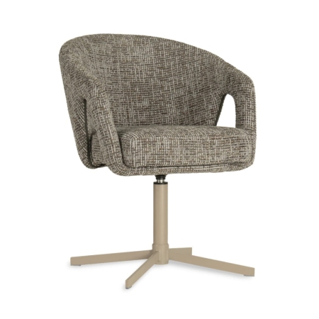 Krzesło obrotowe tapicerowane LARDOS technologia POCKED SPRING - widok profilowy, noga taupe ewoodland.pl