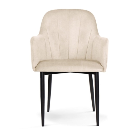 Krzesło TULIP – boczny widok, podłokietniki i tapicerka Hevre | ewoodland.pl