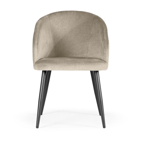 Frontowy widok krzesła KORFU – luksusowy aksamit BLUVEL | ewoodland.pl