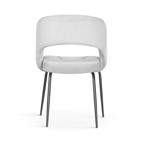 Nowoczesne krzesło LIZBONA, idealne do salonu i jadalni, na metalowym stelażu.