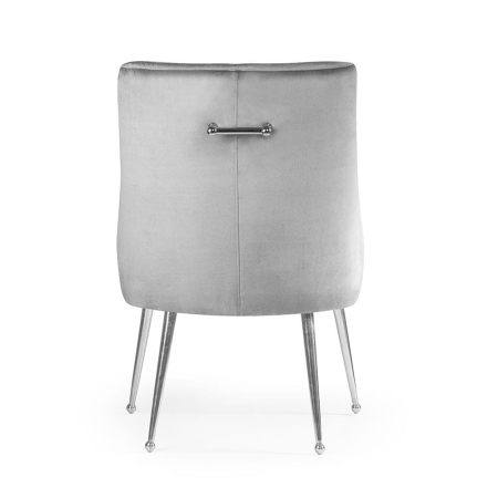Krzesło tapicerowane Sizar z kołatką srebrne nogi