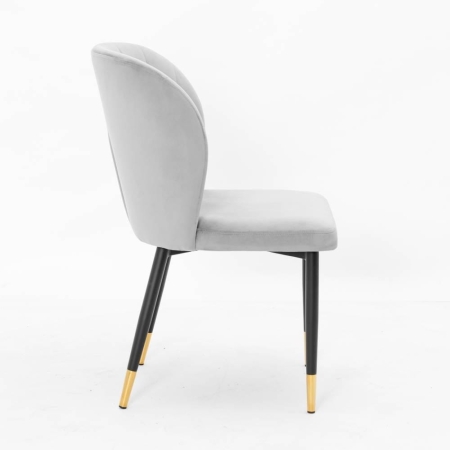 Tapicerowane krzesło Shelly z metalowymi nogami