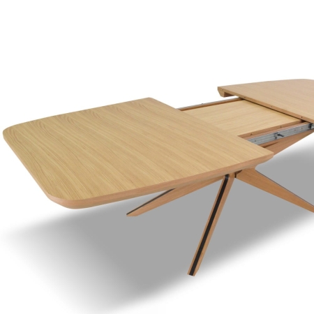 Naturalny fornir dębowy na blacie stołu MARTIN OAK – struktura drewna | ewoodland.pl