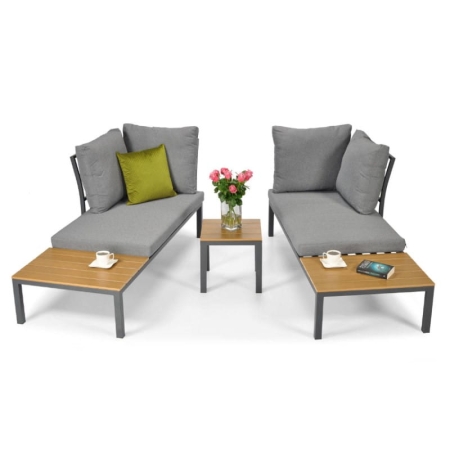 Narożnik ogrodowy LAGOS złożony w dwie niezależne leżanki, nowoczesny design nowe-meble.pl