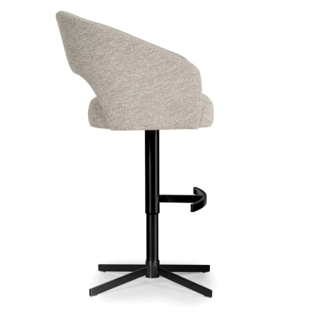 Hoker INES SUPREME CROSS – elegancki hoker z regulacją wysokości i funkcją obrotu 360°, tapicerowane siedzisko ze sprężynami POCKET SPRING widok boku ewoodland.pl