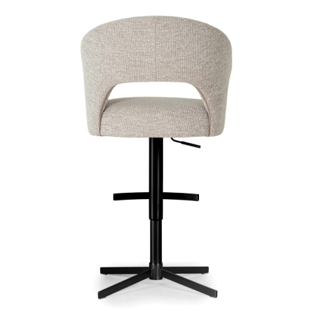 Hoker INES SUPREME CROSS – elegancki hoker z regulacją wysokości i funkcją obrotu 360°, tapicerowane siedzisko ze sprężynami POCKET SPRING widok tyłu ewoodland.pl