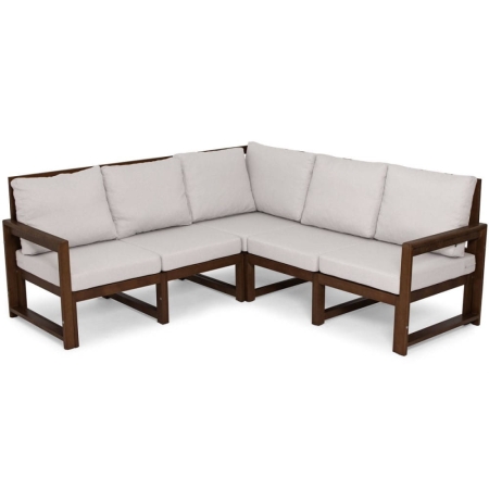 Narożnik ogrodowy MALTA XL drewniany ciemny brąz jasny szary