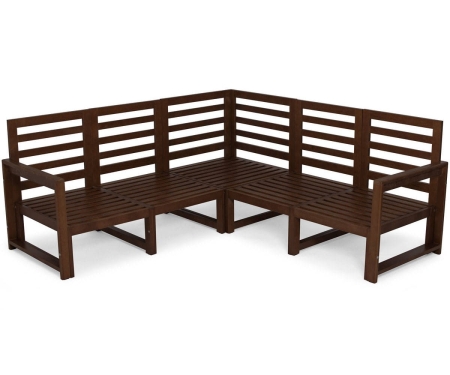 Sofa drewniana, ogrodowa Malta dla 5 osób kolor ciemny brąz