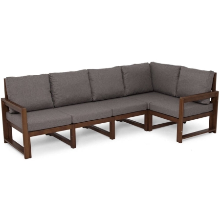 Sofa drewniana, ogrodowa Malta dla 5 osób kolor ciemny brąz