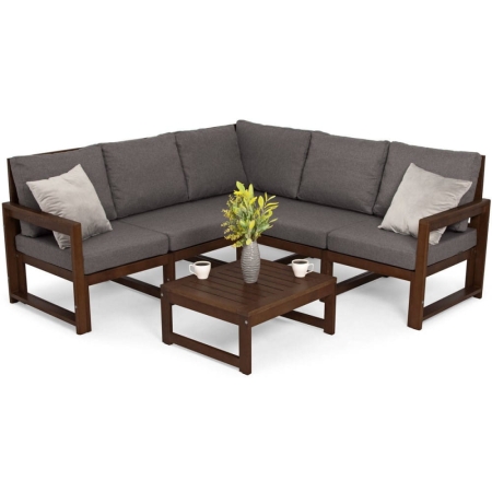 Zestaw mebli ogrodowych drewnianych dla 5 osób MALTA