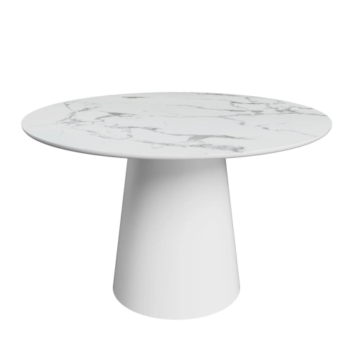 Przejdź do produktu Stół do jadalni okrągły STELLA biały marmur 120 cm
