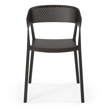 krzeslo-ogrodowe-sardo5-azurowe-oparcie-polipropylen-czarne widok przód