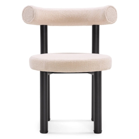 krzeslo-czarne-pedro-tapicerowane-boucle-cieply-bezowy-front-ewoodland