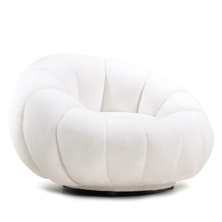 fotel-tapicerowany-venezia-boucle-bialy-obrotowy-front-ewoodland
