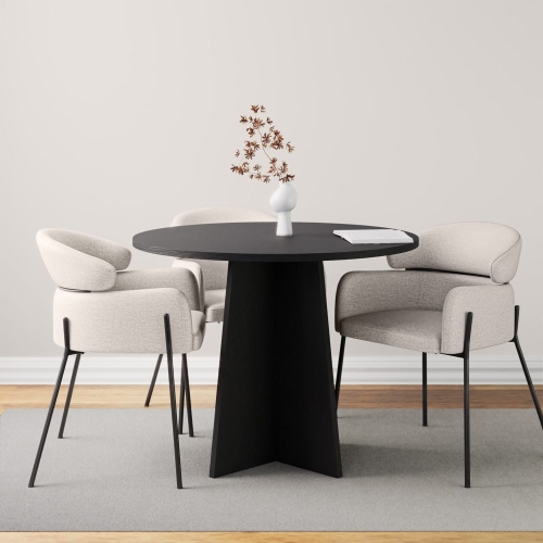 Przejdź do produktu Merlo – okrągły stół do jadalni 100 cm, czarny