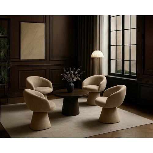 Przejdź do produktu Krzesło PEDRA – obrotowe, tapicerowane tkaniną Davis Cremona 14, beżowe