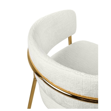 Detal oparcia z góry w białej tkaninie strukturalnej hokera DELTA 65