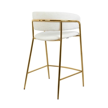 Tył krzesła barowego DELTA 65 – białe oparcie na złotej podstawie